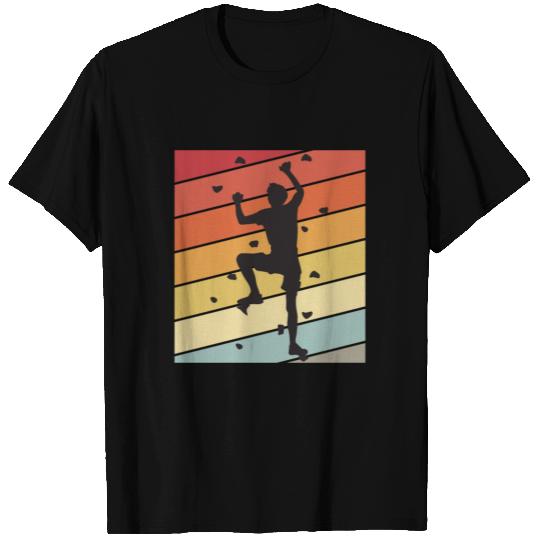 Climbing Wall Retro Bouldering Climbing Mountains T Shirts