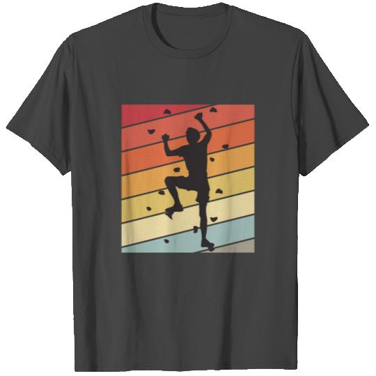 Climbing Wall Retro Bouldering Climbing Mountains T Shirts