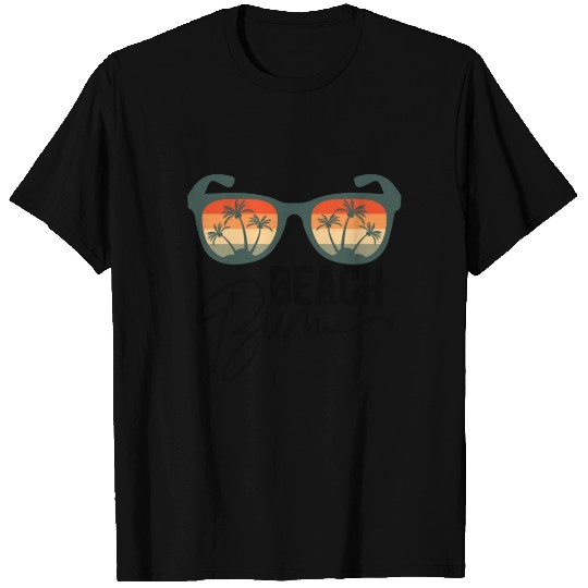Beach B Vintage Sunset Sunglasses Palm Trees T Shirts