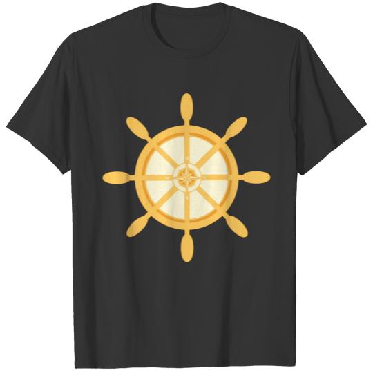 Ship's Wheel, nautical star & cardinal points T Shirts