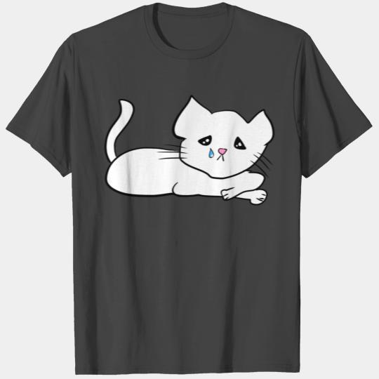 cat sad tear animal T Shirts