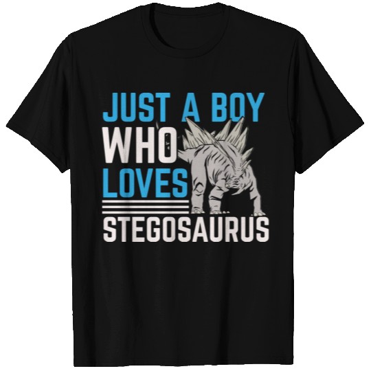 Just A Boy Who Loves Stegosaurus Dinosaur Dino T Shirts