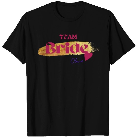 Gold and Black Modern Team Bride T Shirts