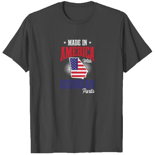 Georgia Peach America With Georgian Parts Flag T Shirts