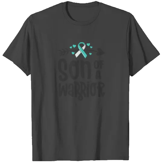 Son Of A Warrior Teal White Cervical Cancer T Shirts