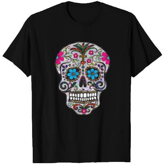 sequin print Sugar Skulls Classic T Shirts
