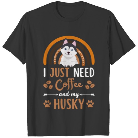 Cute husky coffee dog cafe kawaii T Shirts