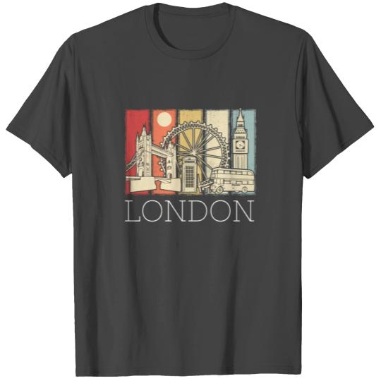 London Skyline Telephone Box Big Ben Double Decker T Shirts