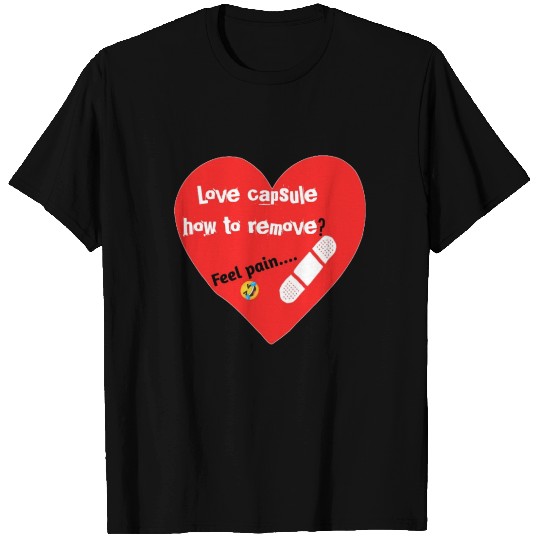 Love capsule, broken heart, feel pain, sad design. T Shirts