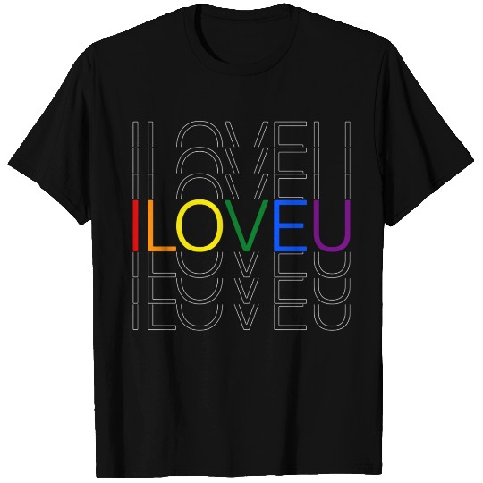 LGBT pride rainbow heart I Love You T Shirts