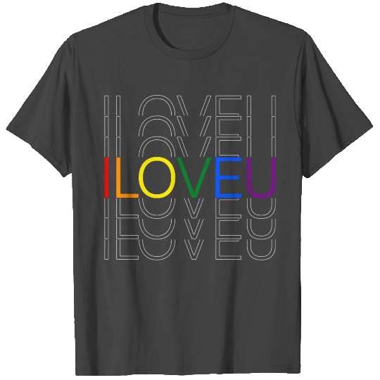 LGBT pride rainbow heart I Love You T Shirts