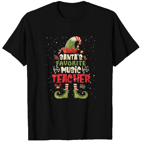 Santa's Favorite Music Teacher Funny Christmas T Shirts