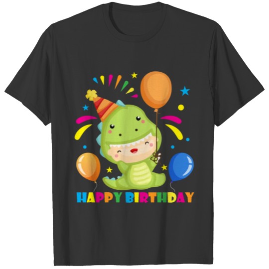 Happy Birthday Dinosaur Cute Dino Party Theme Gift T Shirts