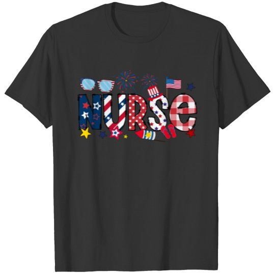Happy 4th of July Nurse Patriotic School Nurse T Shirts