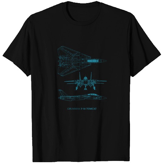 F-14 Tomcat Jet Fighter Blueprint T Shirts