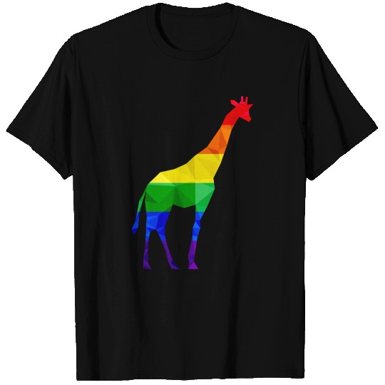 Colorful Giraffe LGBTQ Rainbow Flag Gay Pride T Shirts