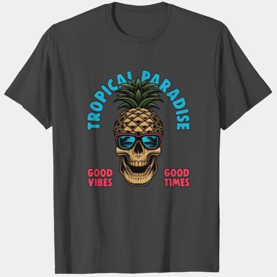 Pineapple Skull Aloha Beaches Hawaiian Summer T Shirts