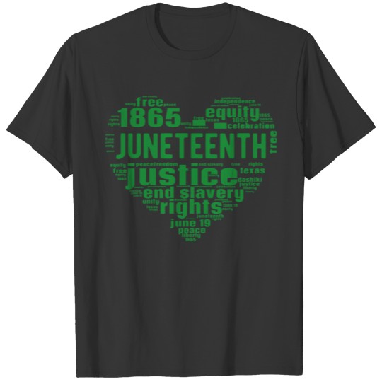 Juneteenth Heart Black History Afro American T Shirts