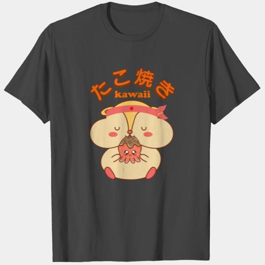 Kawaii Takoyaki Cute Food Vintage Hamster T Shirts