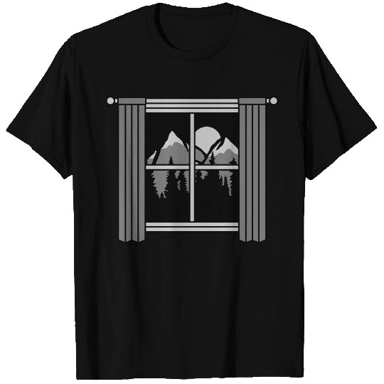 moon mountains view window T Shirts