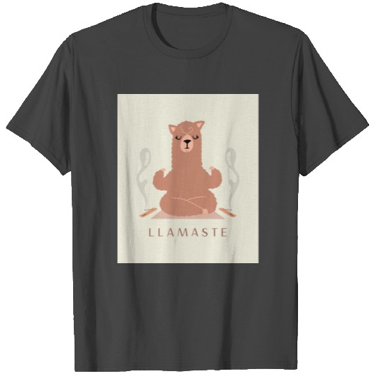 Llamaste Funny Little Alpaca Doing Yoga for Medita T Shirts
