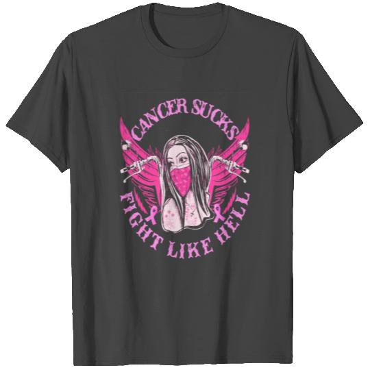 Breast Cancer Sucks Fight Like Hell Motorcycle T Shirts