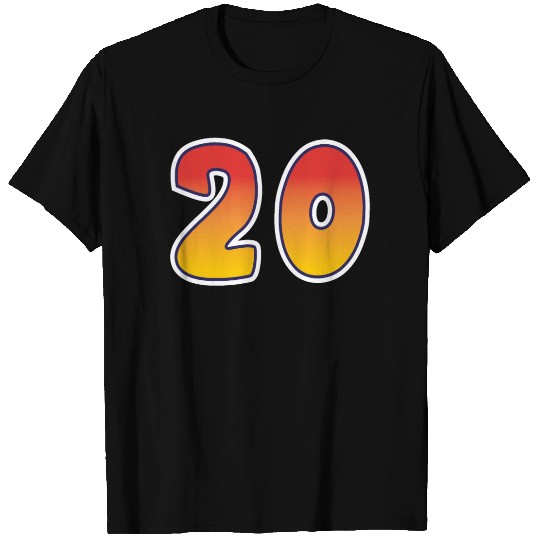 Number 20 Red - Orange Design T Shirts