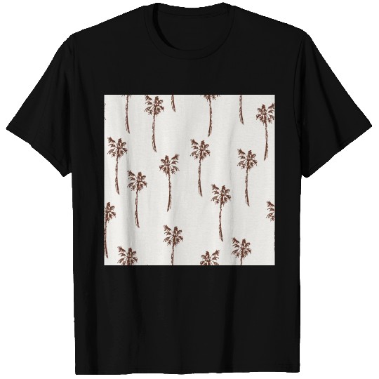 Palm Trees Pattern - Brown T Shirts