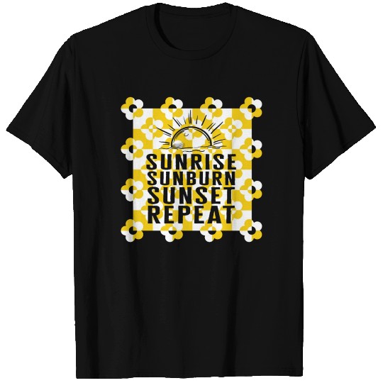 Sunrise Sunburn Sunset Repeat T Shirts, Summer Beach