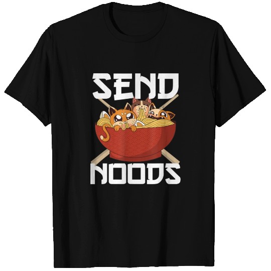 Japan Cat Japanese Ramen Noodles Anime Send Noods T Shirts