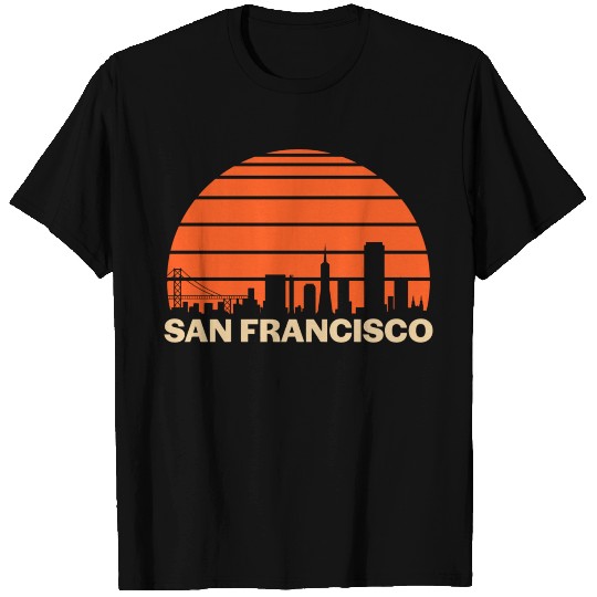 Retro San Francisco California Skyline T Shirts
