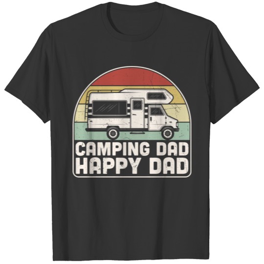 Camping Dad Happy Dad Retro T Shirts