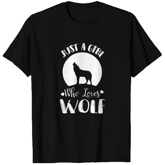 Girl loves wolves full moon wolf pack T Shirts