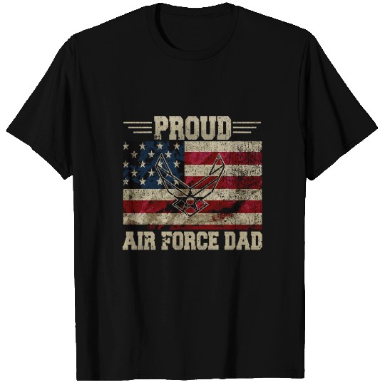 Proud Air Force Dad Veteran Us Flag T Shirts