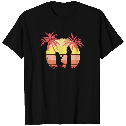 Lesbian Couple Romantic Marriage Propose Summer T Shirts