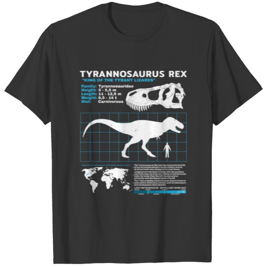 Tyrannosaurus Rex fact sheet T Shirts