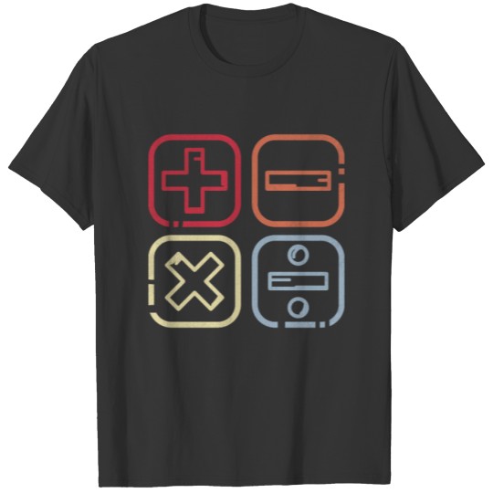 Elementary Math, Plus And Minus, Cool Vintage Math T Shirts