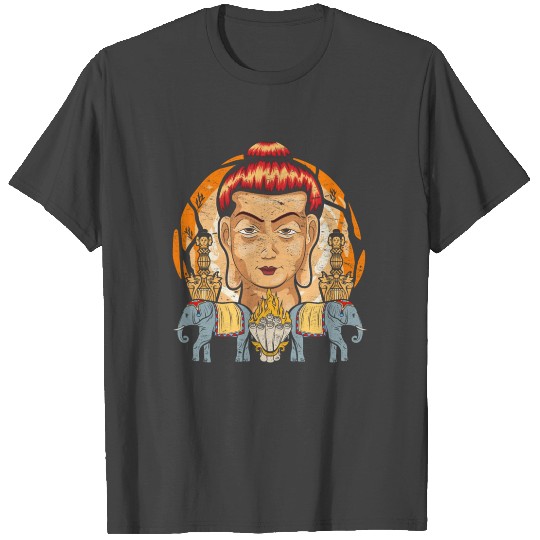 India Buddhism Elephants Yoga Gift Buddha T Shirts