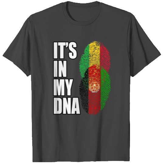 Malian And Afghanistan Mix Heritage DNA Flag T Shirts