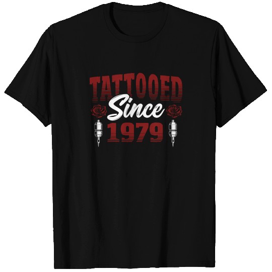 Tattooed Since 1979 Red Rose-Themed Tattoo Ink T Shirts