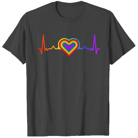 Rainbow Heart LGBTQ Lesbian Gay Pride T Shirts