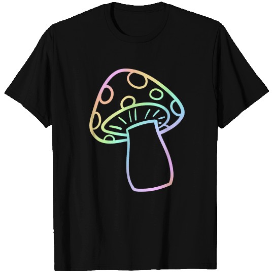 Pastel Rainbow Gradient Mushroom T Shirts