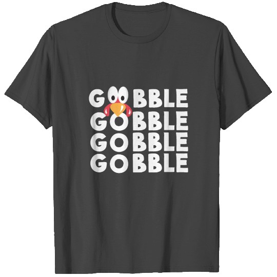 Kids Thanksgiving Turkey Face Gobble Gobble T Shirts
