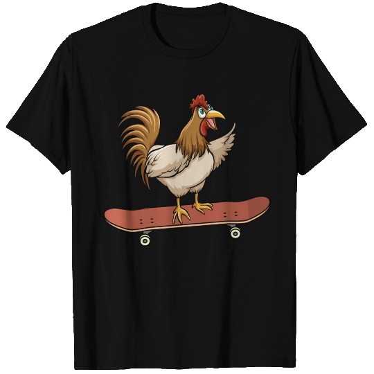 Skateboard Chicken Skateboarding Farm Animal T Shirts