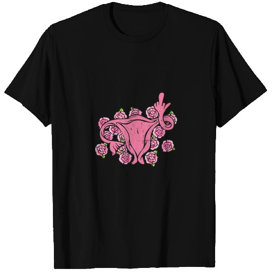 Middle Finger Uterus pro choice feminist T Shirts