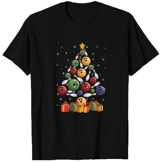 Christmas Tree Bowling Balls Funny Gift T Shirts