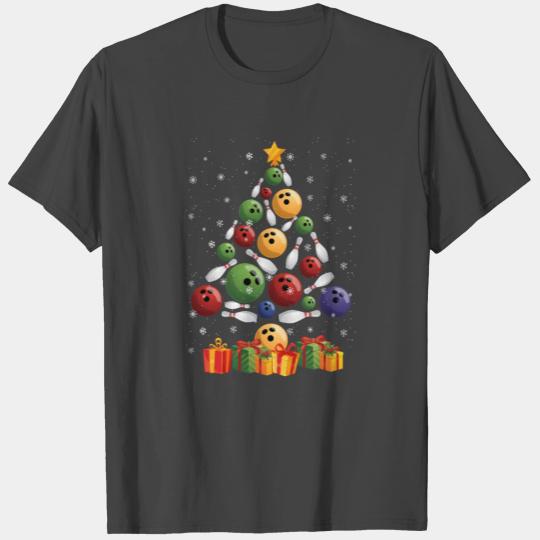 Christmas Tree Bowling Balls Funny Gift T Shirts