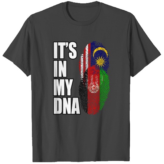 Malaysian And Afghanistan Mix Heritage DNA Flag T Shirts