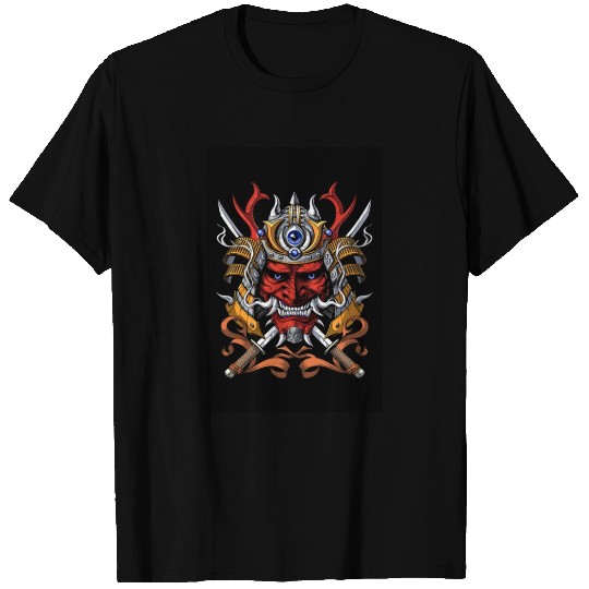 Samurai Japanese Demon Mask T Shirts