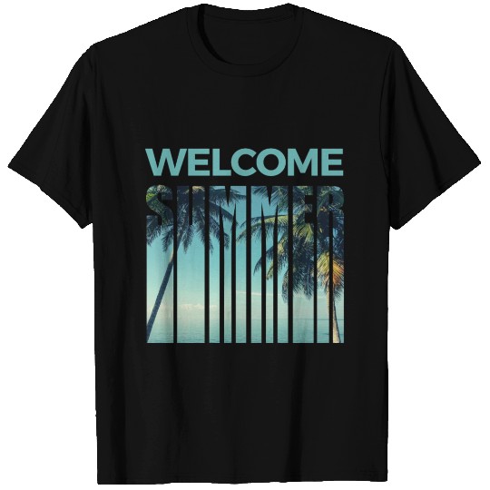 Sunshine Summer atmosphere Beach with palm trees R T Shirts